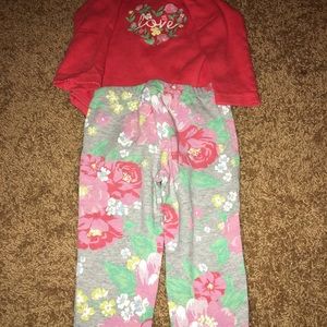 Pink Roses with Baby’s Breath pant set